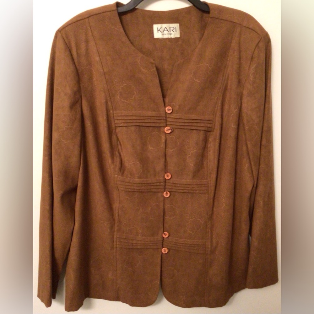 Kari New York faux suede blazer jacket size 16/18